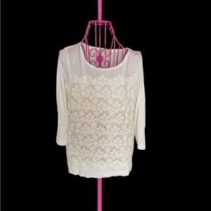 White Floral Lace Top